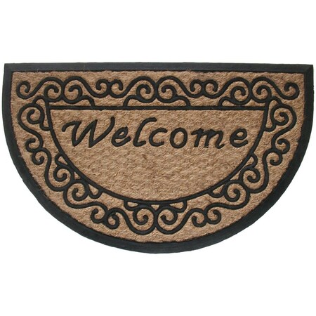Dare2Decor 18 x 30 in. Pan Tuffcor Half Round Scroll Doormat DA3489999
